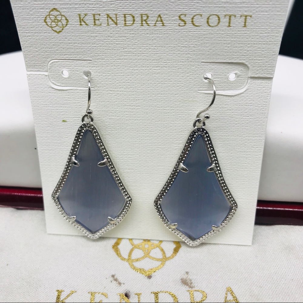 Kendra Scott Alex Slate silver tone earrings